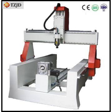 Router de madeira do CNC do cilindro com linha central giratória para o funcionamento de madeira